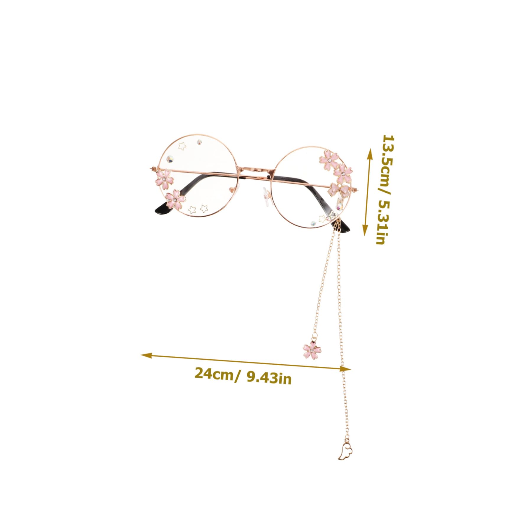 FOMIYES Kawaii Cosplay Eyeglasses with Chain Cute Party Glasses for Women Lightweight Design Unique Style for Costumes and Everyday Wear Fun Accessory for Events