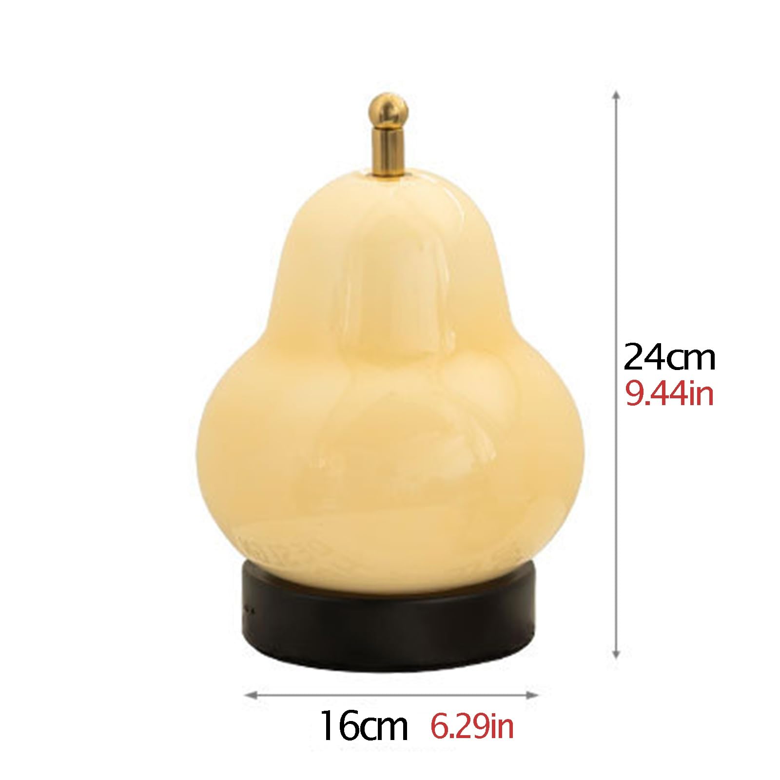 Lampada da scrivania portatile a forma di pera, regolazione della luminosità a 3 velocità, luce notturna ricaricabile, luci per comodino e sala da pranzo(Yellow)