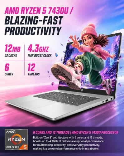 Image of HP 17.3 inch Touchscreen Laptop, 16GB RAM, 1TB SSD, AMD Ryzen 5 7430U CPU | Fast Charge, AI Copilot Key, HDMI, Wi-Fi 6, Large Display, Windows 11 Pro Computer for Business & Home w /Accessories