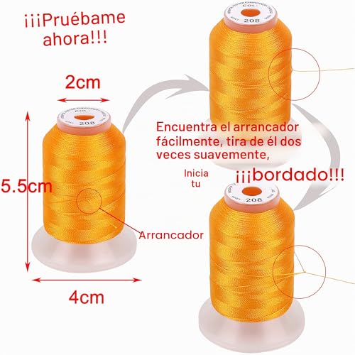 Hilo de poliéster para bordar de alta resistencia, 40 bobinas New brothread que evitan roturas 3