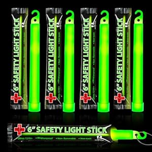 Emergency 10 Ultra Bright Green Glow Sticks – Individual Packed With Lanyard – For Camping Survival – Glow Lights for Blackouts, Hurricane and Storms- 6 Inch Chem Light Sticks with 12 Hour Duration