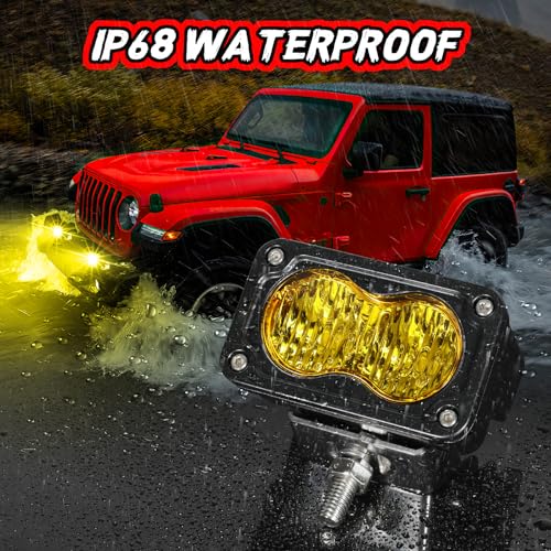 Image of LED Pods Yellow 3 Inch Driving Pod Light Offroad Lighting