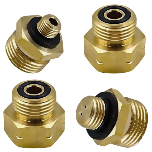 HAPPOW 4-teiliges Gas Adapter, Gasflaschenadapter Set zum Befüllen deutscher Gasflaschen im Ausland, Gasflaschen Adapter Set Europa Gasanschluss Adapter aus Messing, Gas Adapter Set Europa, Nr 1-4