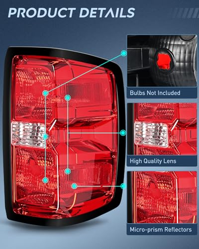 Image of Nilight Taillight Assembly Compatible with 2014 2015 2016 2017 2018 2019 Chevy Silverado 1500 2500 HD 3500 HD 2015-2019 GMC Sierra 3500HD 2019 Silverado 1500LD OE Style Rear Lamp Replacement