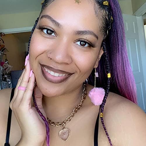 Pom Pom Earrings for Women Trendy Butterfly Puffy Dangle Earrings Faux Fur Ball Fluffy Earrings Rave Earrings Prom earrings Puffy Round Earrings Fun Fairy Earrings for women3