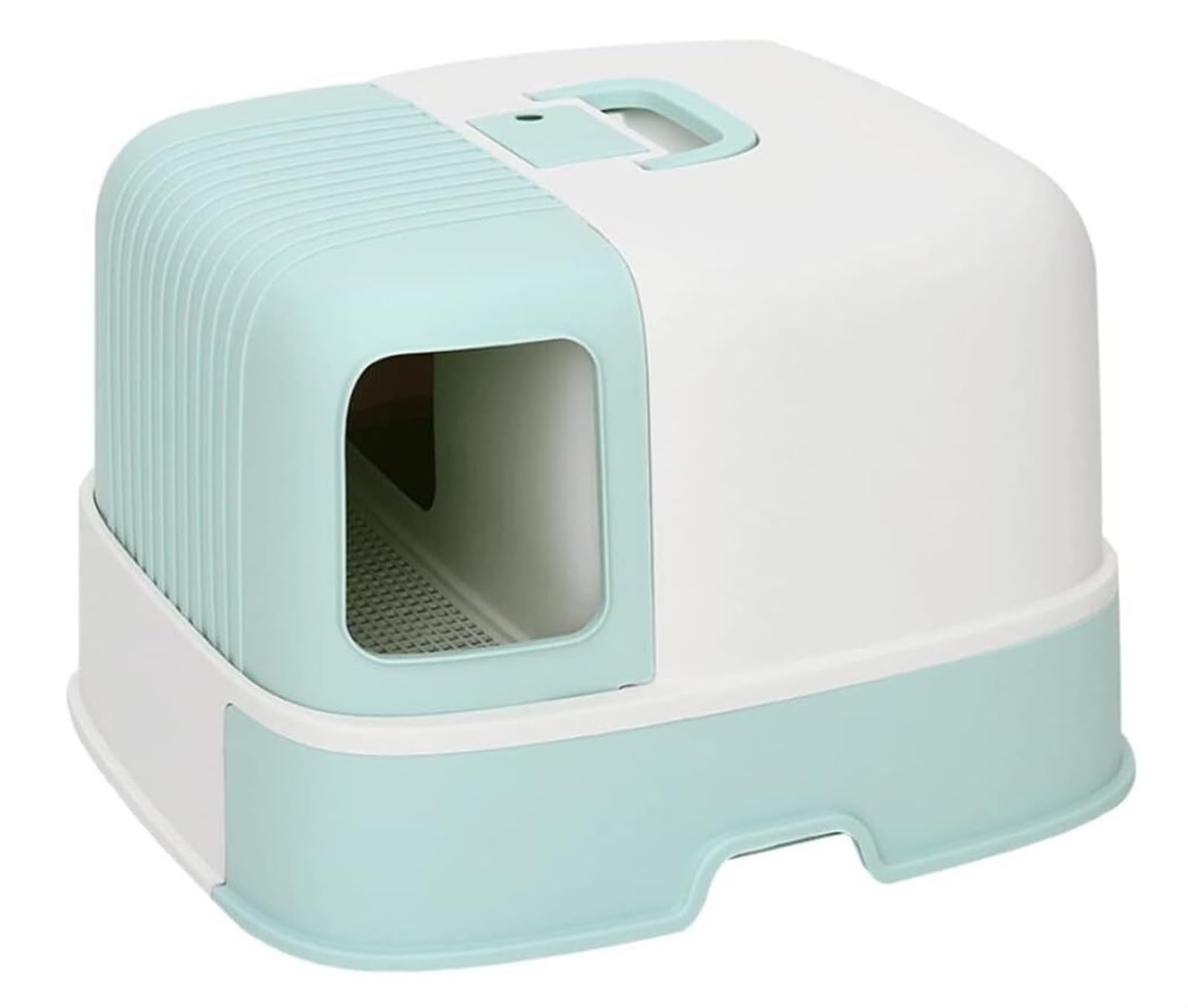Katzentoilette Für Katzen Katzentoilette Mit Schubladentyp, Komplett Geschlossen, Spritzwassergeschützt, Großer Raum, Geruchsneutral Katzenklo Für Katzen(Blue)