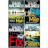 David Baldacci Amos Decker Series 4 Books Collection Set (Memory Man, The Last Mile, The Fix, The...
