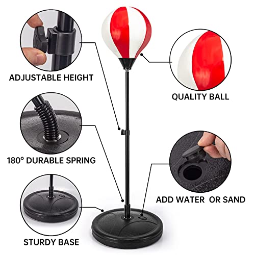 Punching Bag for Kids Included 2 Pack Boxing Gloves, Boxing Toy Sets with Height Adjustable Stand for Boys, Sports Gifts for Boys & Girls Age 5,6,7,8,9,10 Years Old - Image 6