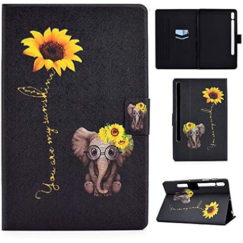 Vkooer Case for Samsung Galaxy Tab S8 2022 /S7 11 inch 2020 Cover SM-X700 / SM-X706 Flip Wallet Case Lightweight PU Leather Case Folio Stand Shell with Card Slots Magnetic Buckle, Daisy Elephant Cover