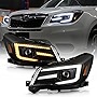 ACANII - For [Halogen Model] 2014-2016 Subaru Forester LED Tube Switchback Turn Signal Projector Headlights Headlamps