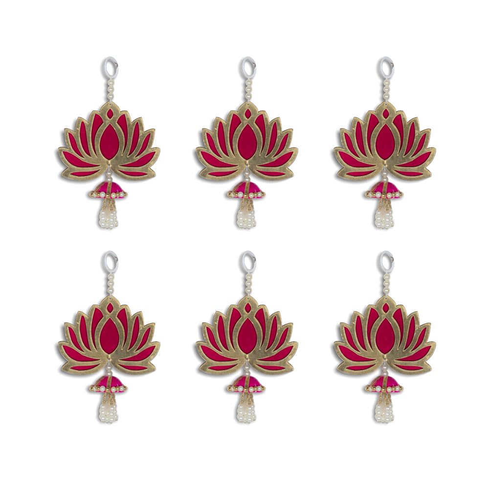 Kaameri Bazaar Lotus Hangings for Decoration Floral Wall Hangings for Temple Decor, Mandir Decor Diwali Decor | Ganpati Decoration Items for Home | Pooja Decoration Items (Pack of 6) (B0CJLRS3RJ) Amazon Price History, Amazon Price Tracker