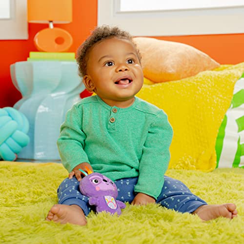 Image of Bright Starts Jingle Joy Reach & Rattle Toy for Stroller - Purple Sloth with Chime Sounds - Unisex, Newborn +