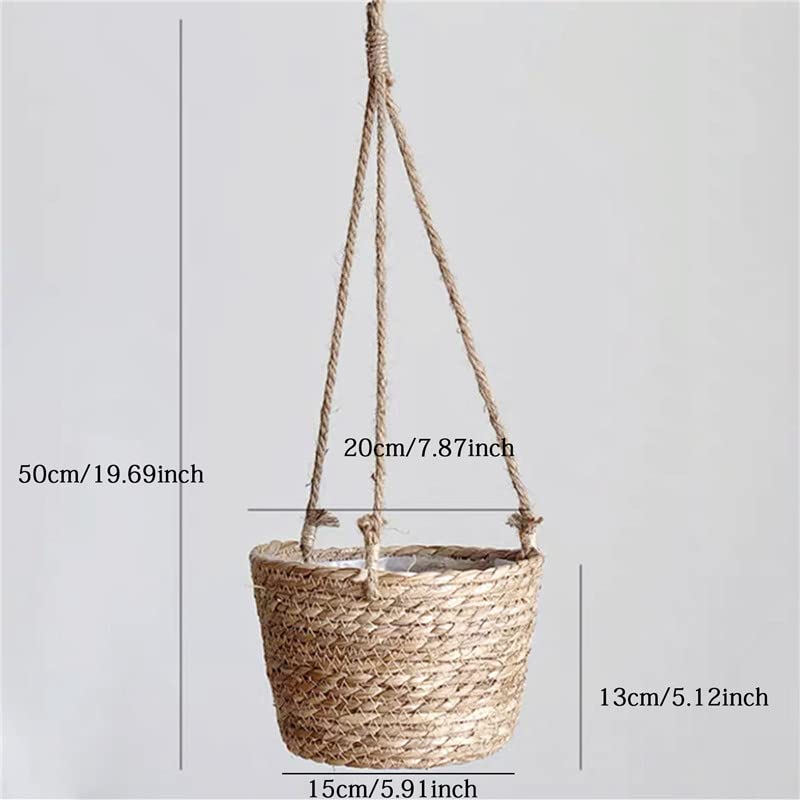 Wiszące Doniczki Ogrodowa wisząca doniczka makrama kosz do przechowywania roślin kryty kwiat na zewnątrz uchwyt na doniczkę wieszaki na rośliny Home Decor Wiszące donice (Color : Gris)