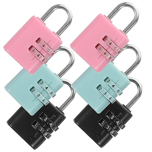 KALLORY Boys and Girls Locker Lock Thin Combination for Children 6pcs Set Durable Easy to Use