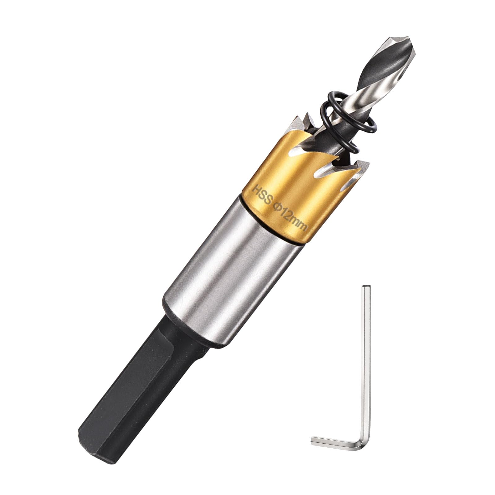 DTGN 15/32" Hole Saw M2 High Speed Steel - 12mm Hole Cutter - Good for Thin Stainless Steel/Alloy/Aluminium/Brass/Copper - Gold