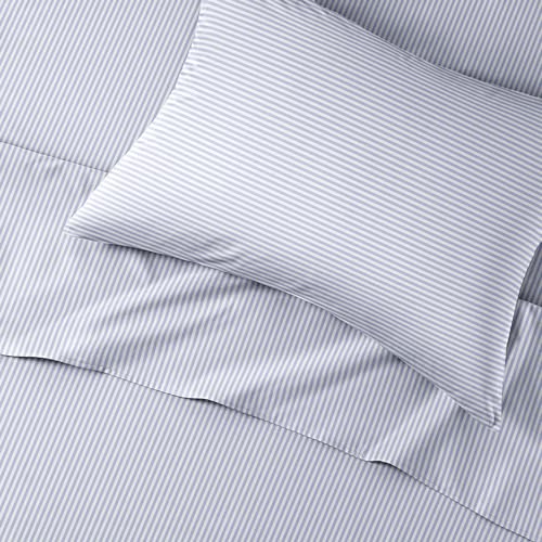 Cgk Unlimited KIDQUEENBLUESTRIPES Kids Blue Striped Queen Sheet Set - Cute 4 Piece Queen Bed Sheets thumb #4