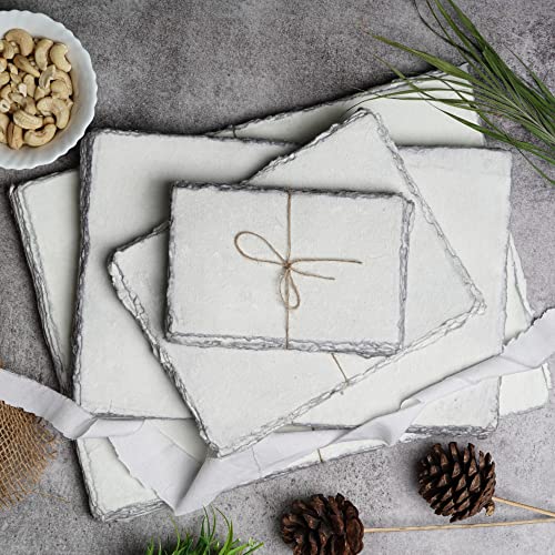 Watercolor Paper - 6 X 4 Inches - Mixed Media Watercolor Paper - 150 Gsm Thick Deckle Edge Virgin Cotton Handmade Paper - Grey Toned #TOP6