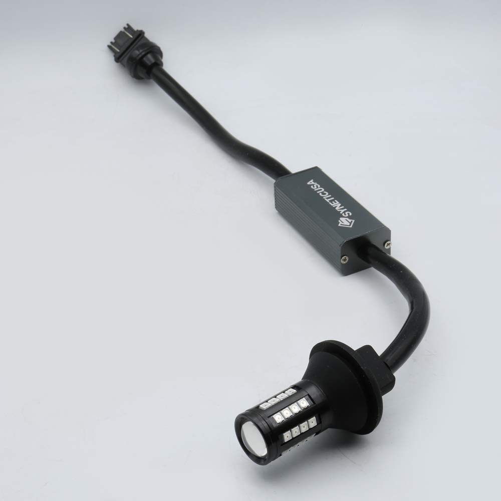 Bombillas LED de freno de estacionamiento sin errores Canbus, color rojo, con luces de giro, luz de estacionamiento DRL, sin flash Hyper todo en uno con resistencias integradas
