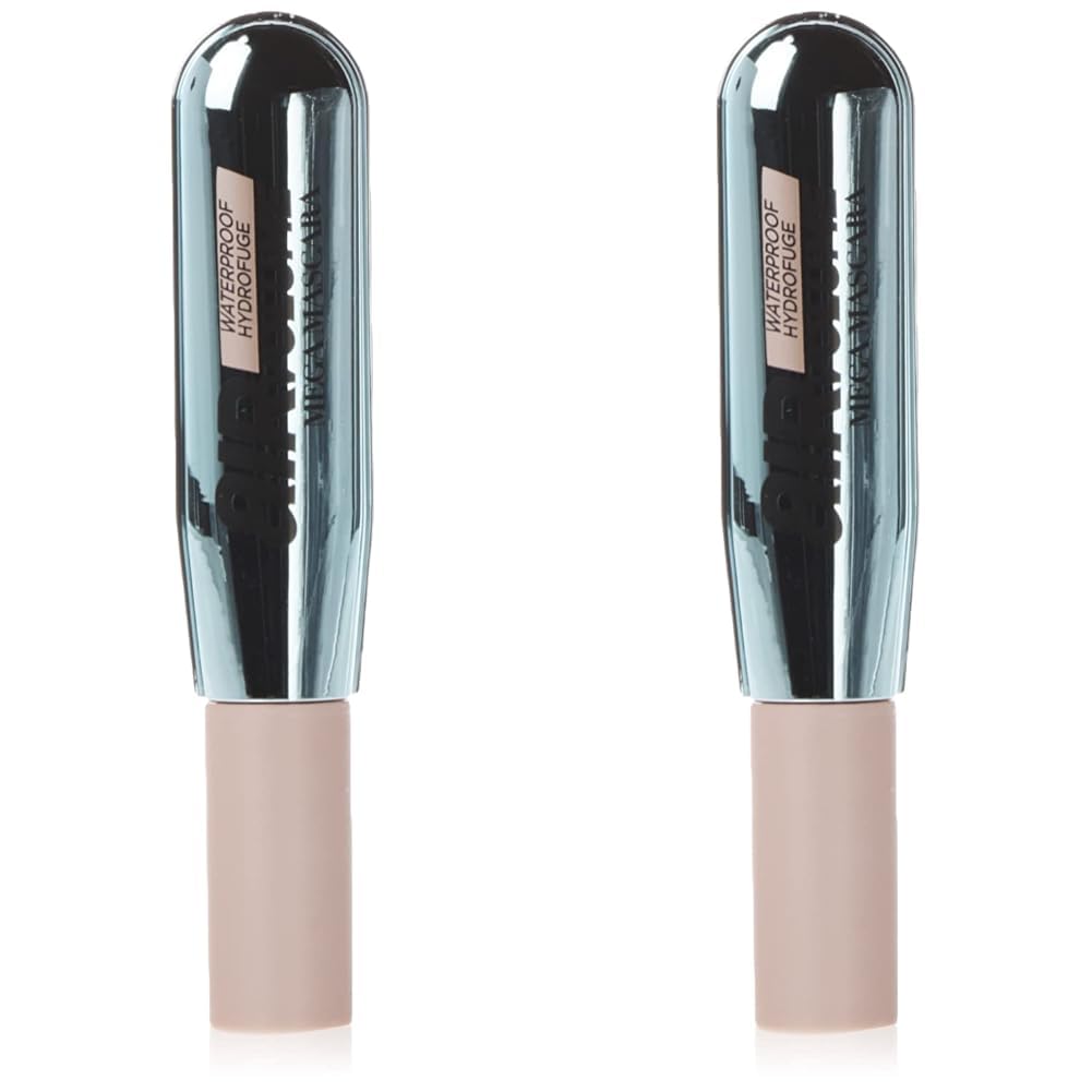 L’Oréal Paris Makeup Air Volume Mega Mascara, Lightweight & Long-lasting Volumizing Mascara for Voluminous Eyelashes, Waterproof Blackest Black, 0.3 Fl Oz (Pack of 2)