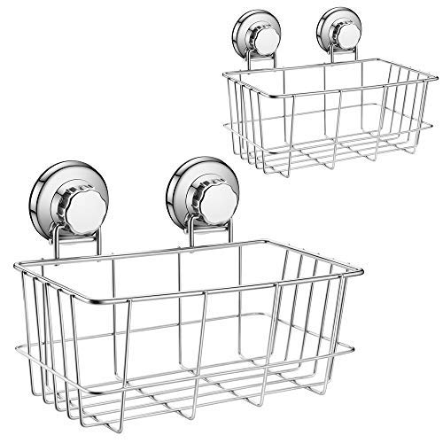 SANNO - 2 contenitori per doccia a ventosa, con