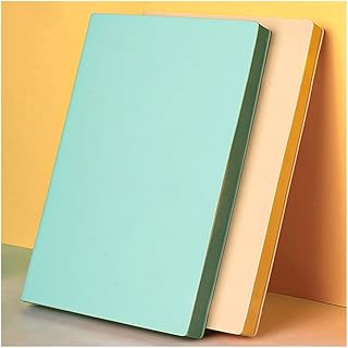 BDPP Cuaderno de cuadrícula, diario de papel, dos juegos de diario clásico de cuero de simplicidad adecuado para grabar diariamente, pintura, notas de aula, escuela, oficina, negocios (color: amarillo