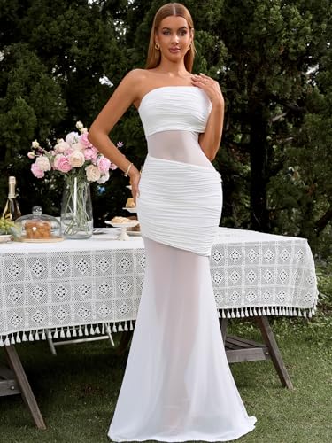 Off Shoulder Bodycon Formal Wedding Guest Maxi Dress Mesh Patchwork Cocktail Dresses for Women 2025 Elegant Classy4