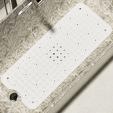 Qibalrty rutschfeste Pebble-Badewannenmatte, 39,3 * 15,7 Zoll, maschinenwaschbare Badewannen-Duschmatte, Starke Saugnäpfe für Badezimmer Cover