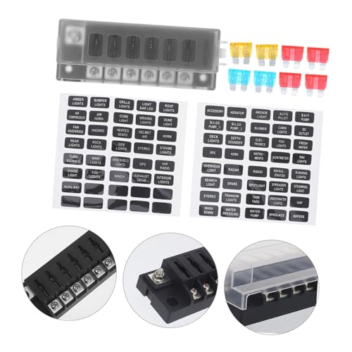 Hemobllo 1Set Circuit Fuse Block Kit para Auto, RV y Camión, Bloque de Distribución con Fusibles Incluidos, Panel Eléctrico Versátil para Barcos miniatura 3