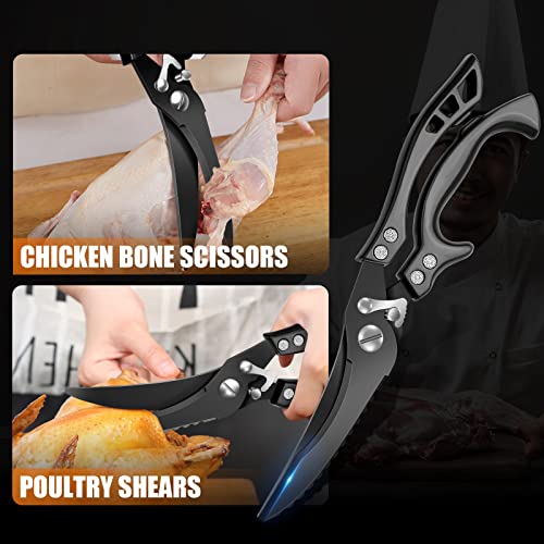 Dragon Riot Heavy Duty Poultry Shears Black With Serrated Edge - Kitchen Scissors For Chicken thumb #4