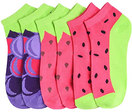 Image of ToBeInStyle Pack of 6 Printed & Solid Low Cut Ankle Socks - Kid's & Adults