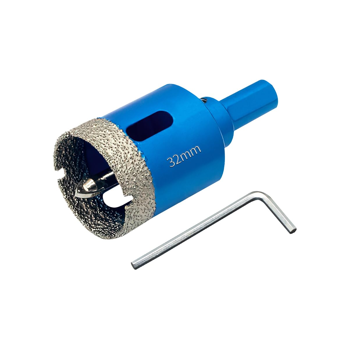 Teronbeta Diamond Hole Saw 32mm with Pilot Center Drill Bit, Vacuum Brazed Diamond Core Hole Cutter for Tile Porcelain, Glass