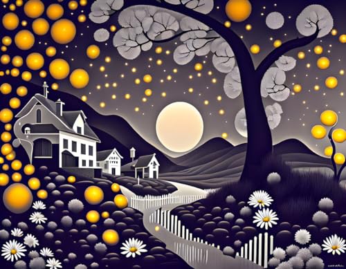 Paysage noir et blanc impression sur toile Meechi pour salon moderne 50x70cm
