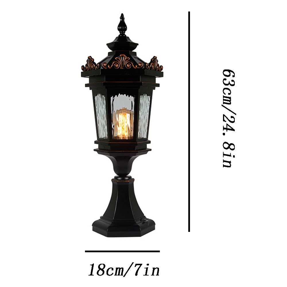 Lampes De Poteau D'extérieur Câblées, Étanches, Style Européen, Pour Clôture, Porche Ou Colonne, Avec Boîtier En Aluminium Et Verre, Conçues Pour Les Endroits Humides.