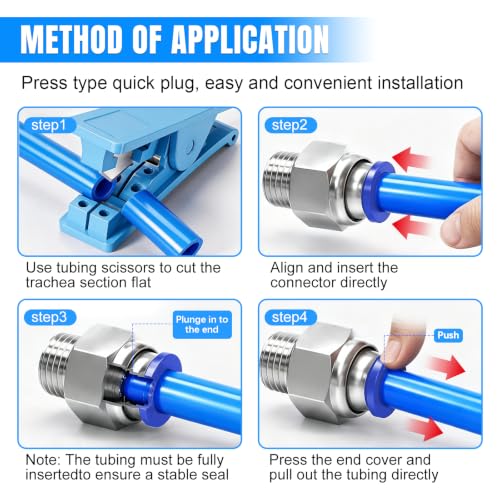 Image of mxuteuk 10PCS 8mm OD x 1 /4 inch NPT Male Straight Push to Connect Fitting