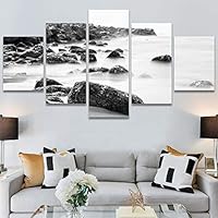 SIGNWIN 5 Panel Canvas Wall Art High Contrast Scenery for Home Decorations Ready to Hang - 60