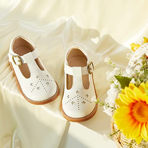 Image of Kiderence Toddler Girl Mary Jane School Uniform Dress Shoes Oxford Flats | Wide Toe Box Great Comfort for Student Shoe and Flower Girl Shoe for Wedding, Parties, Church