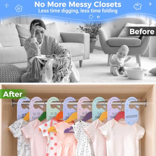 Baby Closet Dividers 8 Pack Double-Sided Nursery Clothes Organizer - image 4