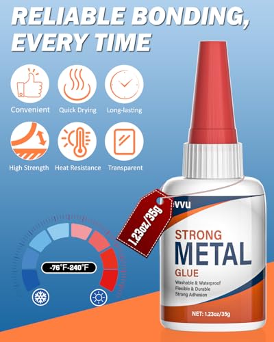 Jevvu Super Glue for Metal, Clear Instant Cyanoacrylate Adhesive for Metal Repair, Waterproof, Heat-Resistant, Ideal for Steel, Aluminium, DIY, Jewelry - Image 4