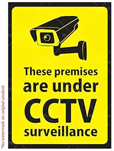 CVANU Warning Sign Sticker for CCTV Security Camera (pack 4) CV-1