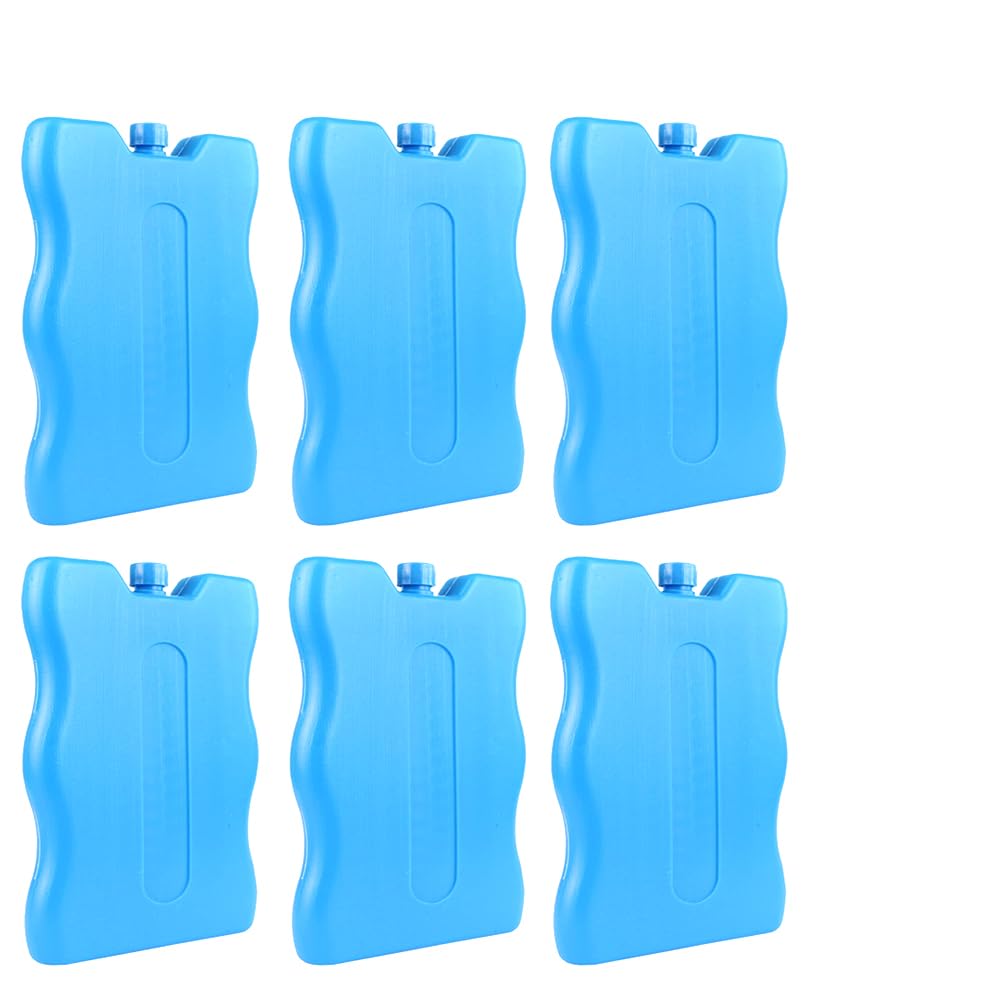 Sinan Ice Pack for Lunch Box, 6 Pack Reusable Ice Pack for Cooler, Thin Ice Pack for Lunch Bag, Cooler Bag for Work, School, Picnic, Long Lasting Freeze Blocks for Kids Breast milk Bags