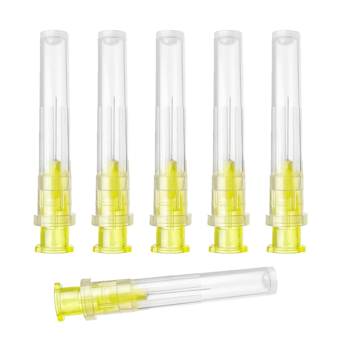 100 tubos dosificadores de acero inoxidable 30G x 12 mm, envasados individualmente, para laboratorio, industria y aplicaciones cosméticas