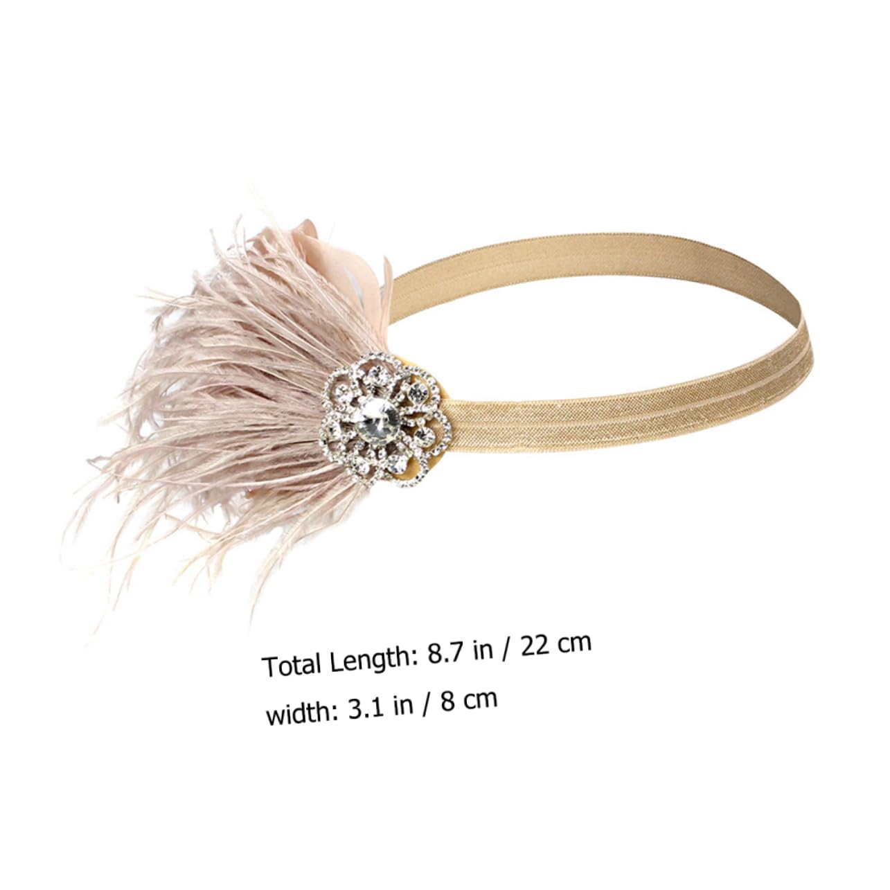 DOITOOL 2stücke Vintage Haarschmuck Mit Diamanten Und Federn Eleganter Haarreif Für Bräute Hochzeits-accessoire Nude Perfekter Kopfschmuck Für Besondere Anlässe