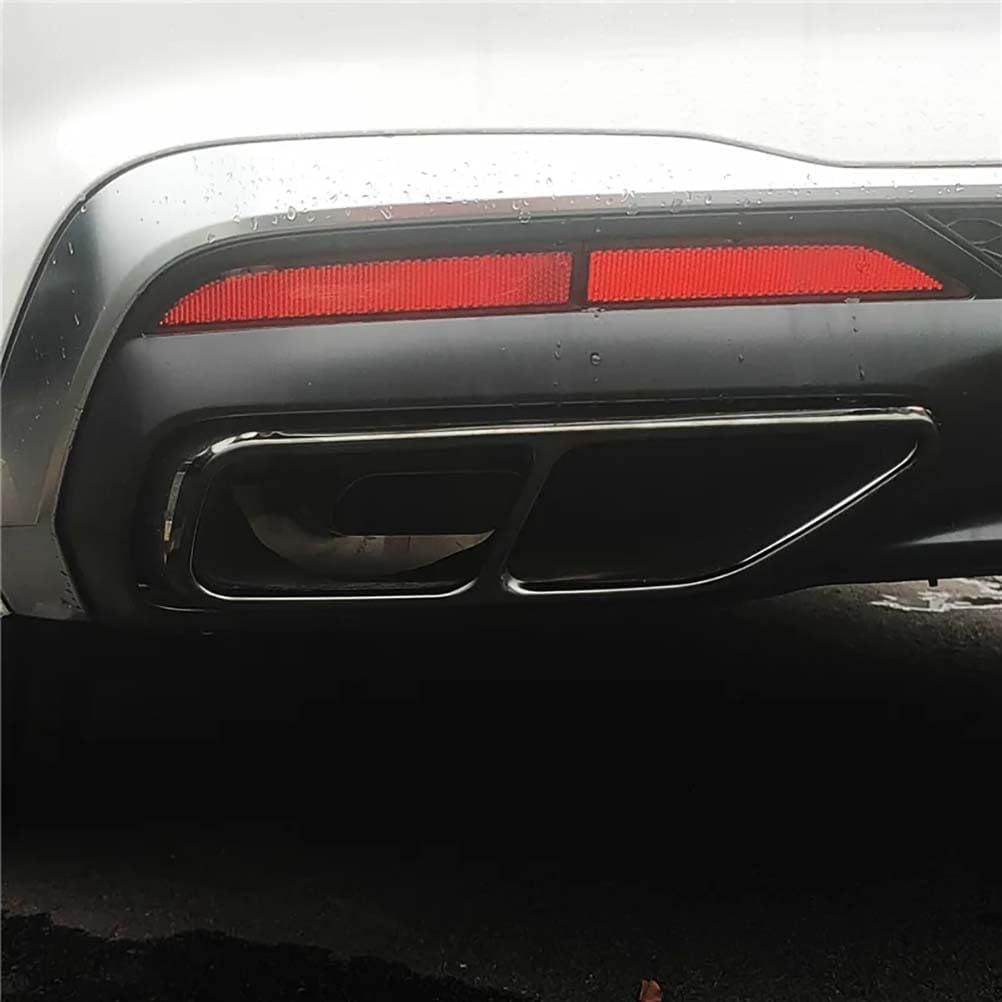 Endrohrabdeckung Auspuffblende Für Audi A4 B9 A5 2020 2021,Schalldämpfer Auspuffrohrabdeckung Trim Car Styling Externes ZubehöR,B-Black