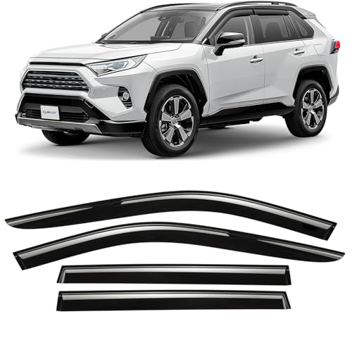 CLIM ART Adhes Deflectores de Aire para/Compatible con Toyota RAV4 2019-2025 XA50 - Deflectors Ventanilla - Accesorios Coche -Derivabrisas - Deflectores de Viento -Cortavientos Ventana Coche - 4ud O