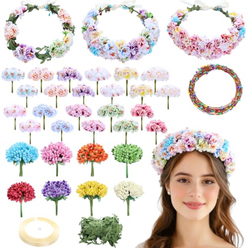 240 Pcs/Sets DIY Flower Crown Kit - Flower Making Kit Handmade Flower Crown
