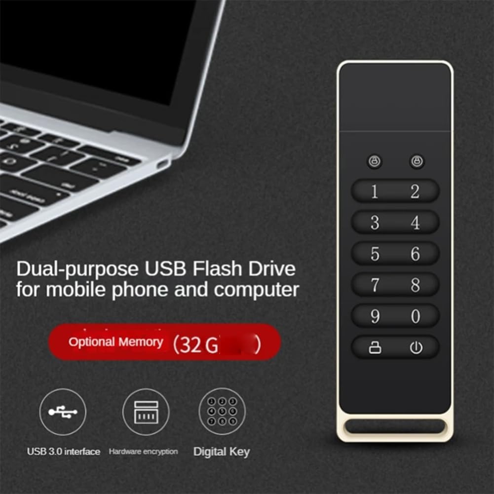 Tastiera - Password hardware crittografata USB - Chiavetta USB 3.0 sicura da 64 GB Flash