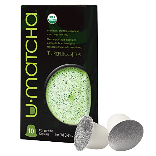 The Republic of Tea Organic U•Matcha Green Tea Nespresso-Compatible Recyclable Pods (10 count)