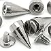 RUBYCA 30 Sets 14MM Silver Color Bullet Cone Spike and Stud Metal Screw Back for DIY Leather-craft