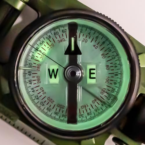 Brunton H-3 Military Lensatic Compass, iluminada con tritio, aluminio, 5.7 pulgadas longitud abierta miniatura 4
