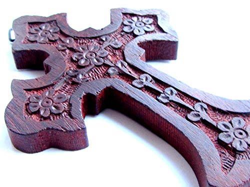 Iconsgr Handmade Wooden Holy Orthodox Religious Wood Carved Wall Cross Christ Crucifix Athos 64 #TOP2